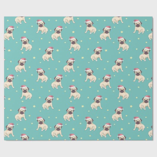 Weihnachtspapier für Möpsen Geschenkpapier (Flach)