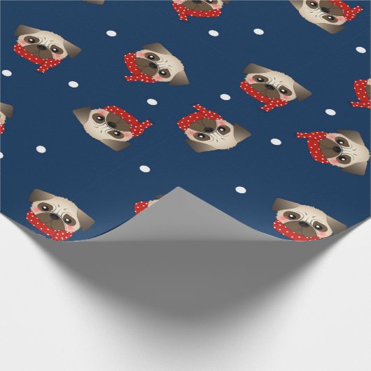 Weihnachtspapier für Möpsen Geschenkpapier (Ecke)