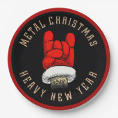 Weihnachtspapier für Schwermetalle-Teller Pappteller (Vorderseite)