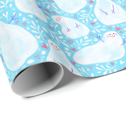 Weihnachtspapier für Snowman Geschenkpapier (Rolleneckpunkt)