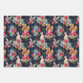 Weihnachtspapier für Waldtiere Geschenkpapier Set (Vorderseite)