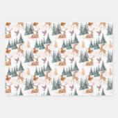 Weihnachtspapier für Waldtiere Geschenkpapier Set (Vorderseite)