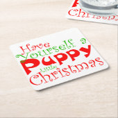 Weihnachtspapier für Welpen Untersetzer (angewinkelt)