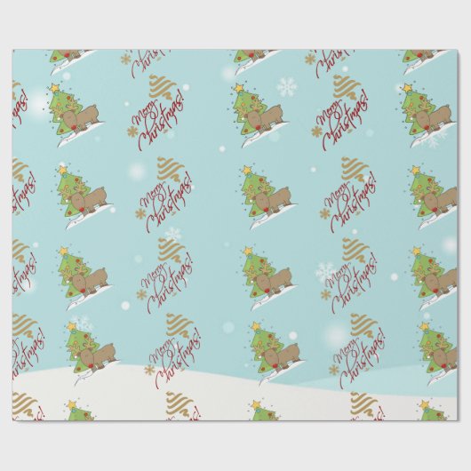 Weihnachtspapier. Geschenkpapier (Flach)