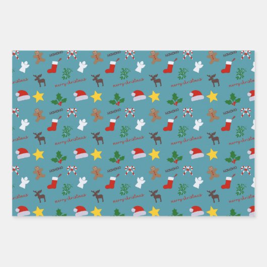 Weihnachtspapier Geschenkpapier Set (Vorderseite 3)