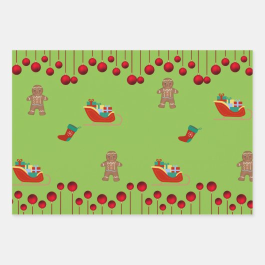 Weihnachtspapier Geschenkpapier Set (Vorderseite)