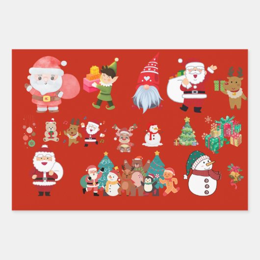 Weihnachtspapier Geschenkpapier Set (Vorderseite 3)