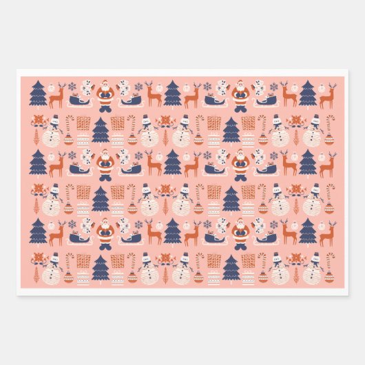 Weihnachtspapier Geschenkpapier Set (Vorderseite)