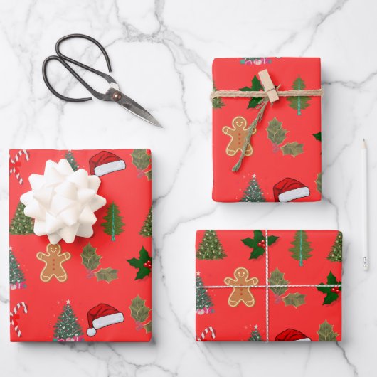 Weihnachtspapier Geschenkpapier Set (Vorderseite)