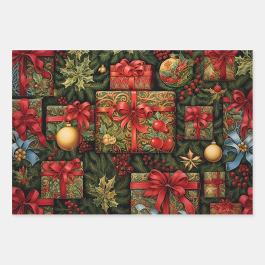 Weihnachtspapier Geschenkpapier Set (Vorderseite)
