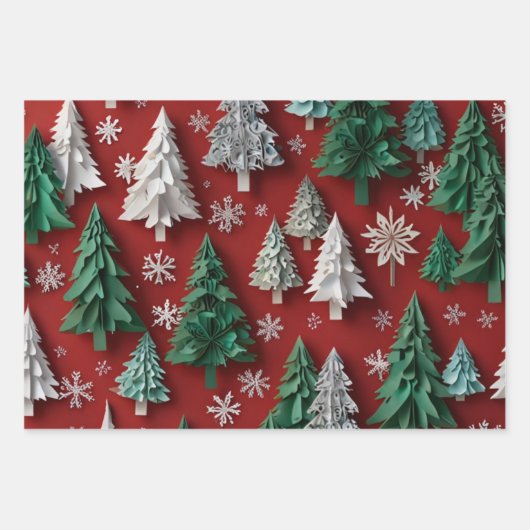 Weihnachtspapier Geschenkpapier Set (Vorderseite)