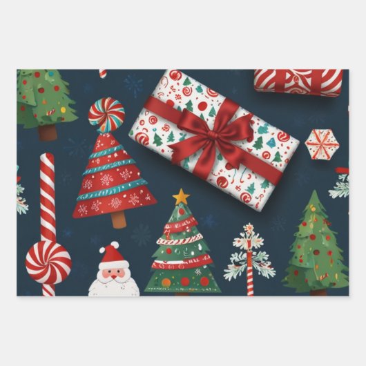 Weihnachtspapier Geschenkpapier Set (Vorderseite)