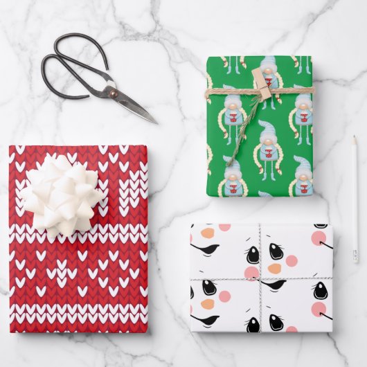Weihnachtspapier Geschenkpapier Set (Vorderseite)