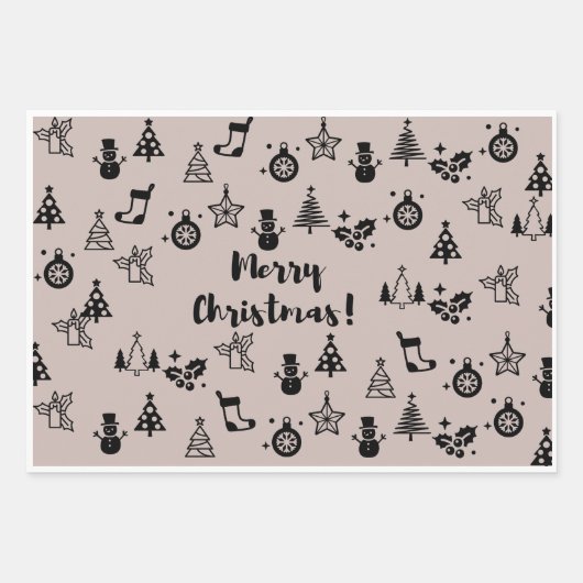 Weihnachtspapier Geschenkpapier Set (Vorderseite)