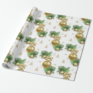 Weihnachtspapier Goldene Kugeln Geschenkpapier