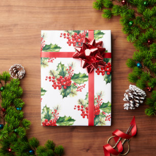 Weihnachtspapier Holy and Berries Geschenkpapier