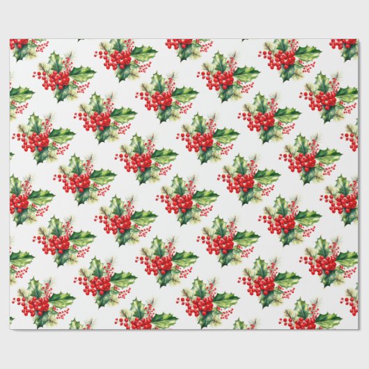Weihnachtspapier Holy and Berries Geschenkpapier (Flach)