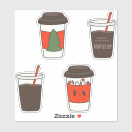 Weihnachtspapier Kaffeekuchen Lids Sleeves Stirrer Aufkleber