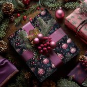 Weihnachtspapier Lila Blumendekorationen Geschenkpapier