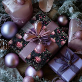 Weihnachtspapier Lila Blumendekorationen Geschenkpapier