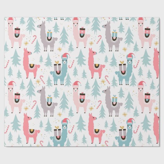 Weihnachtspapier - Llama Geschenkpapier (Flach)