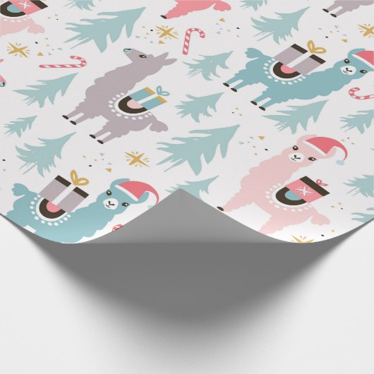 Weihnachtspapier - Llama Geschenkpapier (Ecke)