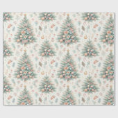 Weihnachtspapier mit Bäumen & Bausteinen Geschenkpapier (Flach)
