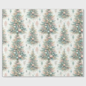 Weihnachtspapier mit Bäumen Geschenkpapier (Flach)