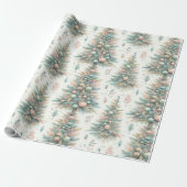 Weihnachtspapier mit Bäumen Geschenkpapier (Ungerollt)