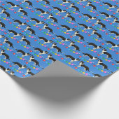 Weihnachtspapier mit Border Collies Geschenkpapier (Ecke)