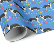 Weihnachtspapier mit Border Collies