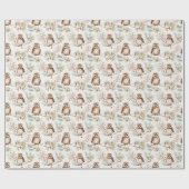 Weihnachtspapier mit braunen Eulen Geschenkpapier (Flach)