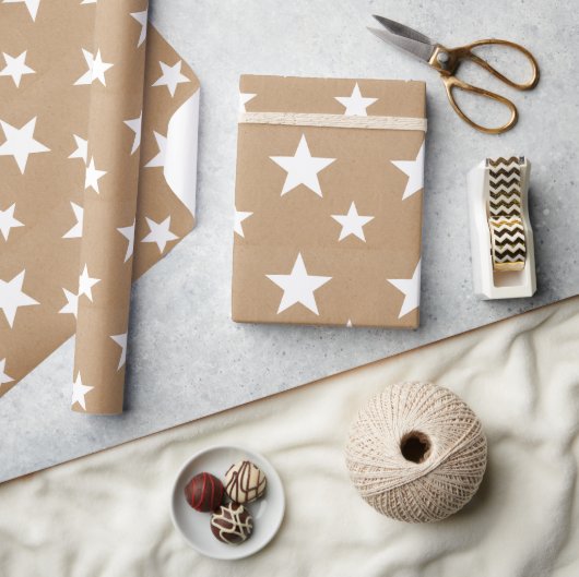 Weihnachtspapier mit einfachen Sternen Geschenkpapier (Kunsthandwerk)