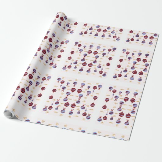 Weihnachtspapier mit farbenfrohen Girlanden Geschenkpapier (Ungerollt)