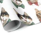 Weihnachtspapier mit festlichen Katzen Geschenkpapier (Rolleneckpunkt)