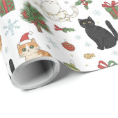 Weihnachtspapier mit festlichen Katzen Geschenkpapier (Rolleneckpunkt)