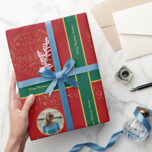 Weihnachtspapier mit Foto und Text Geschenkpapier