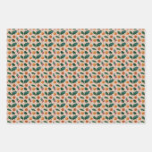 Weihnachtspapier mit Früchten & Stechpalme, Rosa Geschenkpapier Set (Vorderseite 2)