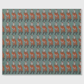 Weihnachtspapier mit Fuchs und Eule Geschenkpapier (Flach)