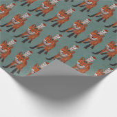 Weihnachtspapier mit Fuchs und Eule Geschenkpapier (Ecke)
