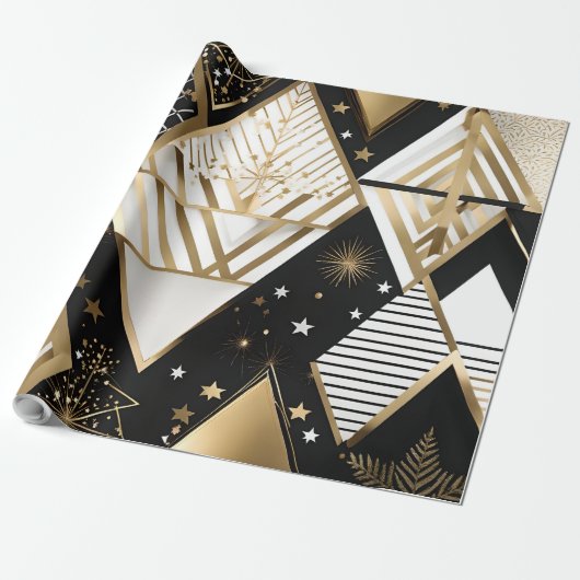 Weihnachtspapier mit geometrischen Formen Geschenkpapier (Ungerollt)