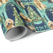Weihnachtspapier mit Goldendoodle-Vignette Geschenkpapier (Rolleneckpunkt)