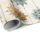 Weihnachtspapier mit grünen Ornamenten Geschenkpapier (Rolleneckpunkt)