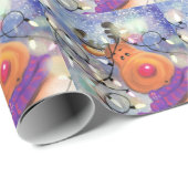 Weihnachtspapier mit Happy Rentier Geschenkpapier (Rolleneckpunkt)