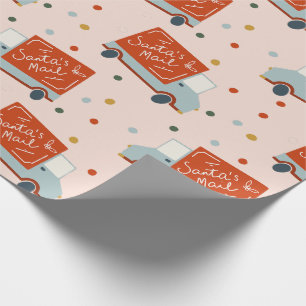 Weihnachtspapier mit Illustration von Santas Postw Geschenkpapier