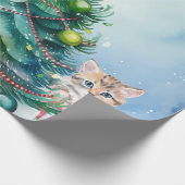 Weihnachtspapier mit Katzen spielen Geschenkpapier (Ecke)