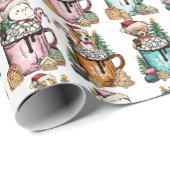 Weihnachtspapier mit Niedlichen Tieren Geschenkpapier (Rolleneckpunkt)