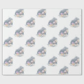 Weihnachtspapier mit Pferdebild, Geschenkpapier  (Flach)