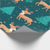 Weihnachtspapier mit Rentier Geschenkpapier (Ecke)