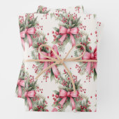 Weihnachtspapier mit rosa Bögen Geschenkpapier Set (Beispiel)